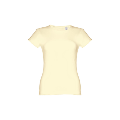Picture of THC SOFIA WOMENS FITTED SHORT SLEEVE COTTON TEE SHIRT in Pastel Yellow