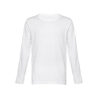 Picture of THC BUCHAREST WH MENS LONG-SLEEVED TUBULAR COTTON TEE SHIRT in White