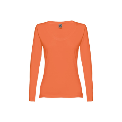 Picture of THC BUCHAREST LADIES LONG-SLEEVED SCOOP NECK FITTED TEE SHIRT FOR LADIES in Terracotta
