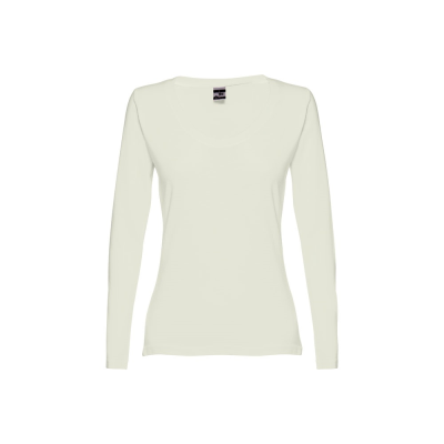 Picture of THC BUCHAREST LADIES LONG-SLEEVED SCOOP NECK FITTED TEE SHIRT FOR LADIES in Pastel Green