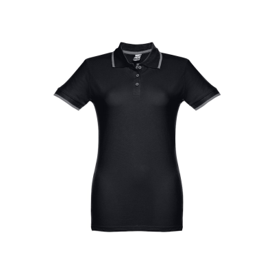 Picture of THC ROME LADIES WOMENS SLIM FIT POLO SHIRT in Black