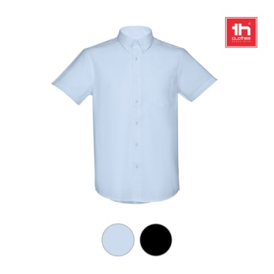 Picture of THC LONDON MENS SHORT-SLEEVED OXFORD SHIRT.