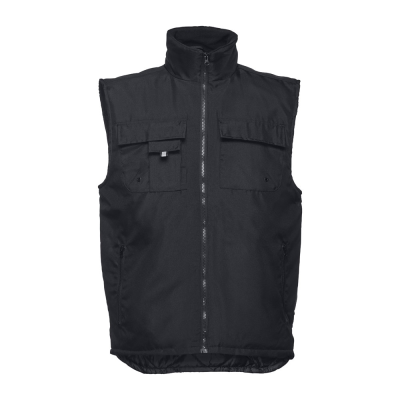 THC STOCKHOLM WORKWEAR PADDED BODYWARMER in Black
