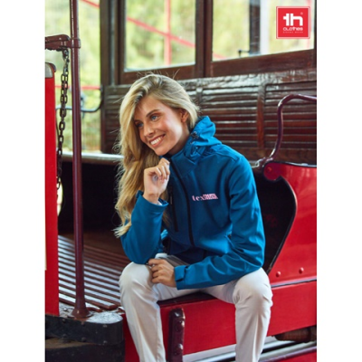 Picture of THC ZAGREB LADIES LADIES SOFTSHELL JACKET with Detachable Hood & Rounded Back Hem