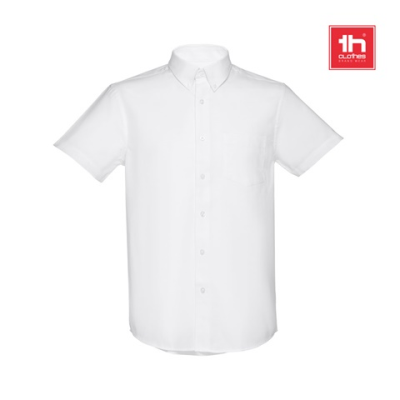 Picture of THC LONDON WH MENS SHORT-SLEEVED OXFORD SHIRT WHITE