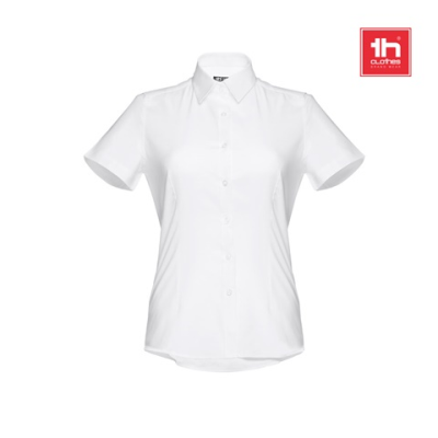 Picture of THC LONDON LADIES WH LADIES SHORT-SLEEVED OXFORD SHIRT WHITE