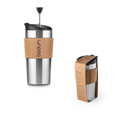 Picture of TRAVEL PRESS CORK TRAVEL MUG 450ML.