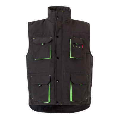 VL NERGAL PADDED VEST, TWO-TONE, MULTI-POCKET in Black