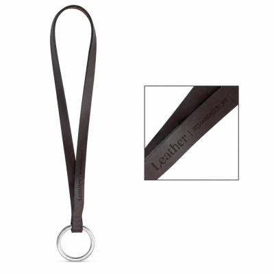 PRINTED SAMPLE OF LANYARD LEATHER SHORT SLIM in Brown