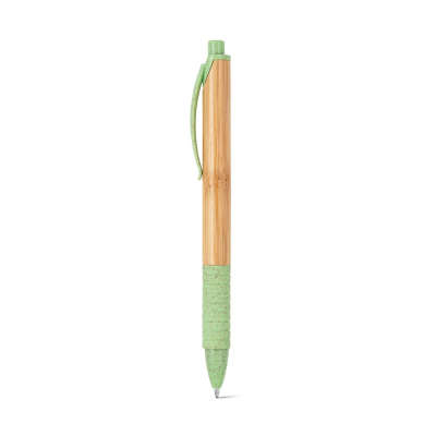 Picture of KUMA BAMBOO BALL PEN with Non-Slip Clip in Pale Green