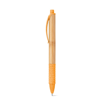 Picture of KUMA BAMBOO BALL PEN with Non-Slip Clip in Orange