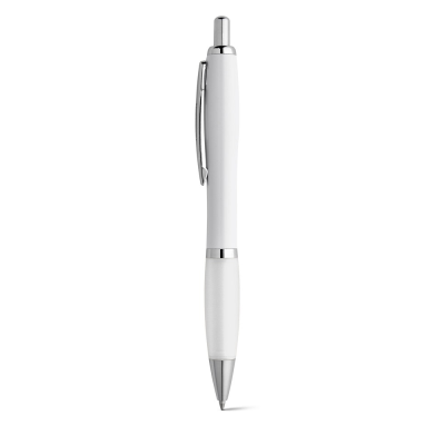 Picture of MOVE BK ABS BALL PEN with Clip & Metal Trim in White