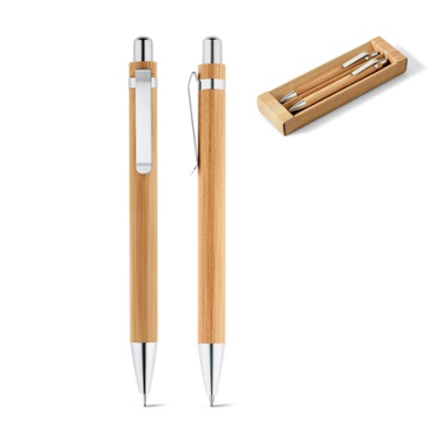 Picture of GREENY BALL PEN AND MECHANICAL PENCIL SET in Bamboo