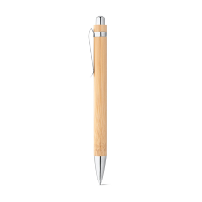 Picture of HERA BAMBOO BALL PEN with Metal Clip in Natural