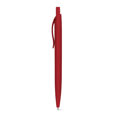 Picture of CAMILA WHEAT STRAW FIBRE AND ABS BALL PEN with Clip in Red