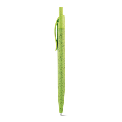 Picture of CAMILA WHEAT STRAW FIBRE AND ABS BALL PEN with Clip in Pale Green