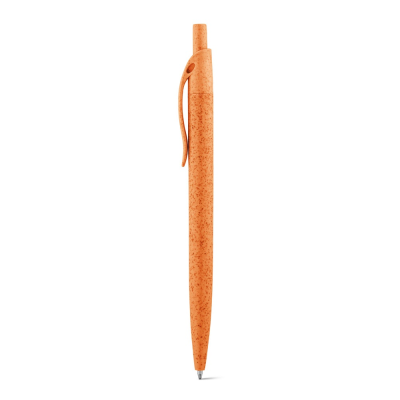 Picture of CAMILA WHEAT STRAW FIBRE AND ABS BALL PEN with Clip in Orange
