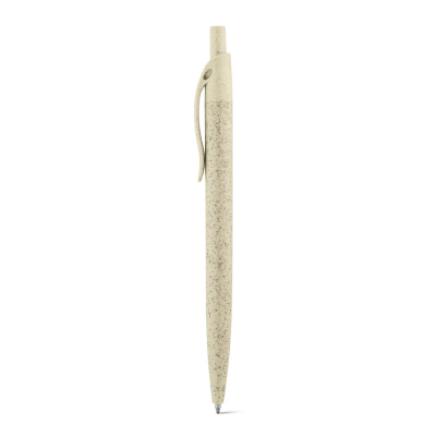 Picture of CAMILA WHEAT STRAW FIBRE AND ABS BALL PEN with Clip in Light Natural