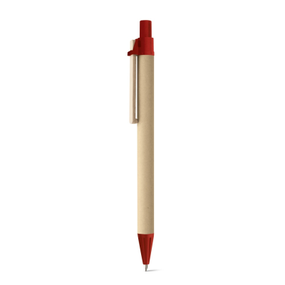 Picture of NAIROBI KRAFT PAPER BALL PEN with Wood Clip in Red