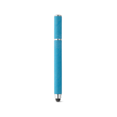 Picture of PAPYRUS BALL PEN in Paper Kraft & ABS with Touch Tip in Light Blue