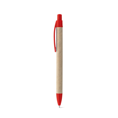 Picture of REMI BALL PEN MADE FROM 100% RECYCLED PAPER with Clip in Red