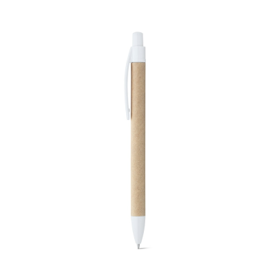 Picture of REMI BALL PEN MADE FROM 100% RECYCLED PAPER with Clip in White