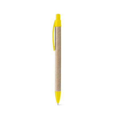 Picture of REMI BALL PEN MADE FROM 100% RECYCLED PAPER with Clip in Yellow
