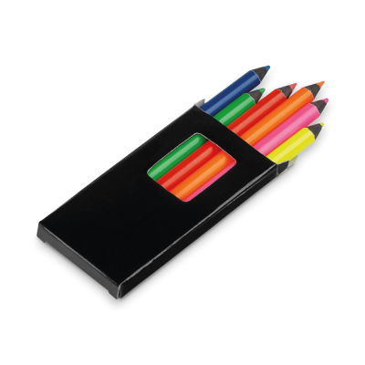 Picture of MEMLING PENCIL BOX with 6 Colour Pencil Set in Black