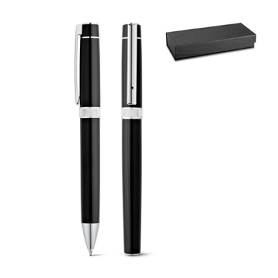 Picture of DOURO METAL ROLLERBALL PEN AND BALL PEN SET with Clip