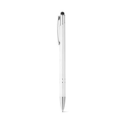 Picture of GALBA ALUMINIUM METAL BALL PEN with Touch Tip & Clip in White