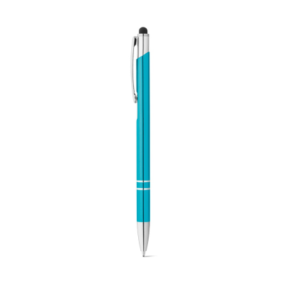 Picture of GALBA ALUMINIUM METAL BALL PEN with Touch Tip & Clip in Light Blue