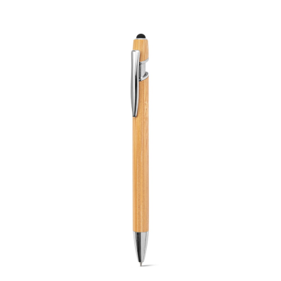 NEIL BAMBOO BAMBOO BALL PEN with Chrome-Plated Aluminium Metal Details in Natural