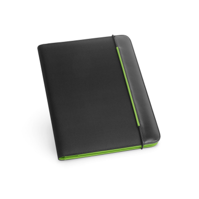 Picture of FITZGERALD A4 FOLDER in PU & 800D with Lined Pages in Pale Green