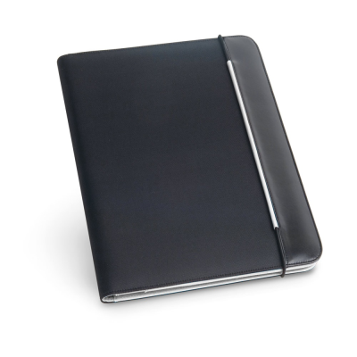 Picture of FITZGERALD A4 FOLDER in PU & 800D with Lined Pages in Pale Grey