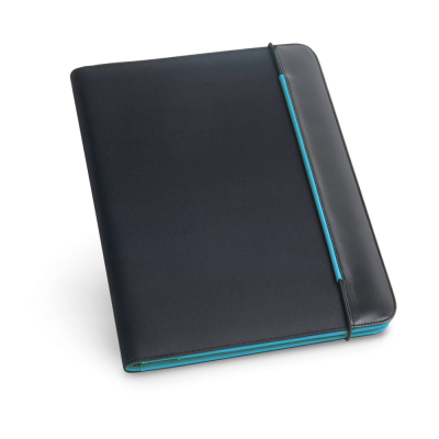 Picture of FITZGERALD A4 FOLDER in PU & 800D with Lined Pages in Light Blue