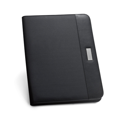 Picture of PASZO PU AND MICROFIBRE A4 FOLDER with Lined Pages in Black