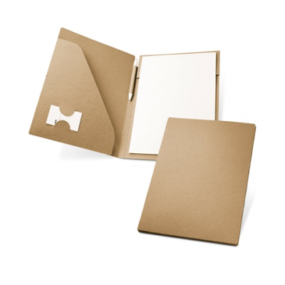 Picture of POE A4 CARDBOARD CARD FOLDER with Cube Block of Plain x Sheet.