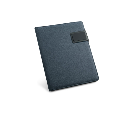 Picture of PYNCHON A5 FOLDER in Imitation Linen & PU with Lined Pages in Blue