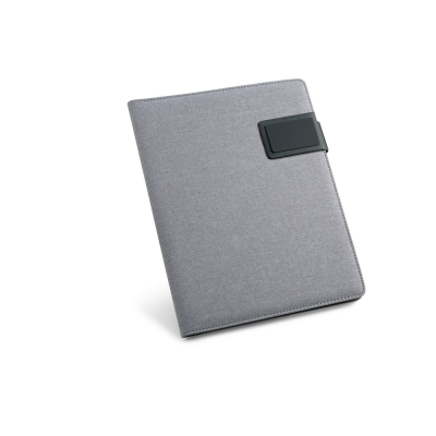 Picture of PYNCHON A5 FOLDER in Imitation Linen & PU with Lined Pages in Pale Grey