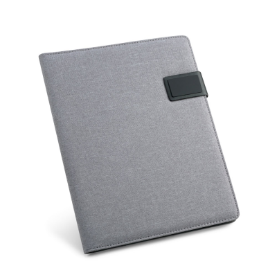 Picture of RIORDAN A4 FOLDER in Imitation Linen & PU with Lined Pages in Pale Grey
