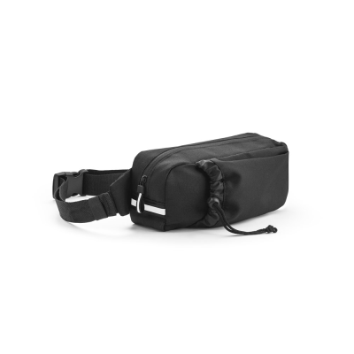 Picture of DELFOS POUCH 300D RECYCLED POLYESTER WAIST BAG with Reflective Elements in Black