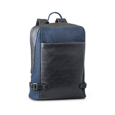 Picture of DIVERGENT BACKPACK RUCKSACK I 156 INCH LAPTOP BACKPACK RUCKSACK in Denim & PU in Navy Blue