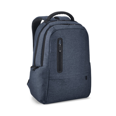 RE-BOSTON 2TONE RECYCLED NYLON WATERPROOF LAPTOP BACKPACK RUCKSACK  in Blue