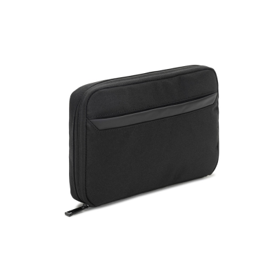 YANGON SPACIOUS ORGANIZER BAG FOR TECH ACCESSORIES in 600D Recycled Polyester in Black