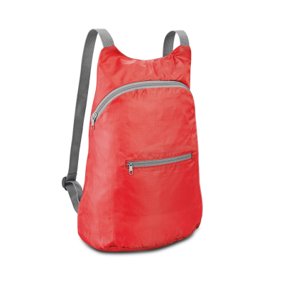 Picture of BARCELONA 210D RIPSTOP FOLDING BACKPACK RUCKSACK in Red