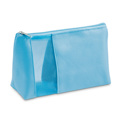 Picture of ANNIE MICROFIBRE AND MESH COSMETICS BAG in Light Blue