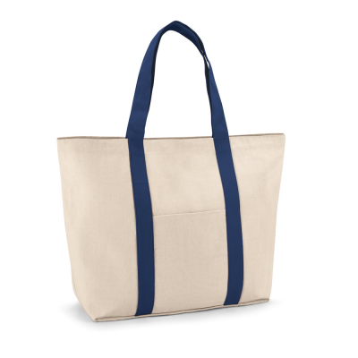Picture of VILLE 100% COTTON CANVAS BAG with Front & Inside Pocket in Blue