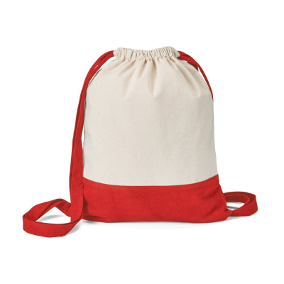 Picture of ROMFORD 100% COTTON DRAWSTRING BAG in Red