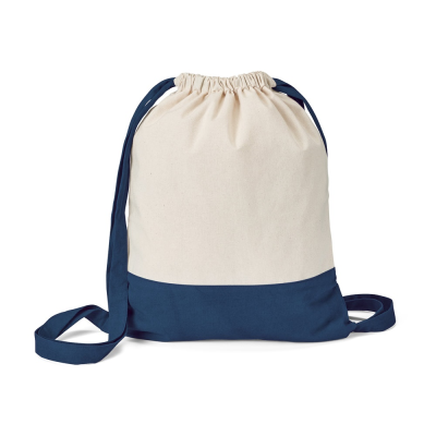 Picture of ROMFORD 100% COTTON DRAWSTRING BAG in Navy Blue
