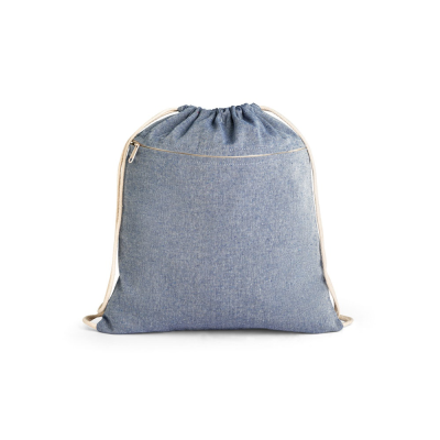 Picture of CHANCERY DRAWSTRING BAG in Recycled Cotton in Blue
